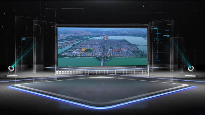 科技军事虚拟演播室栏目背景