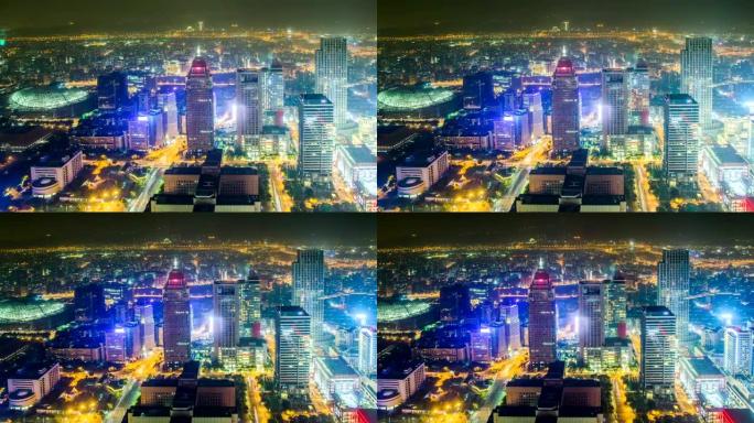 时间流逝-俯视台湾台北的城市景观
