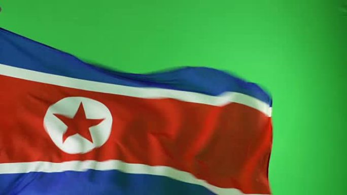 4K: 绿屏上的朝鲜国旗，真实视频，而不是CGI
