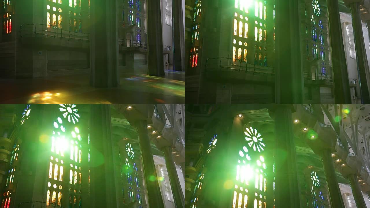 哥特式神庙的彩色玻璃