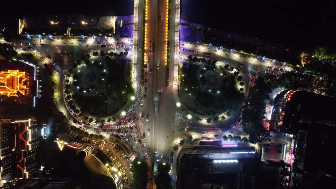 广西桂林城市夜景灯光交通航拍 (47)