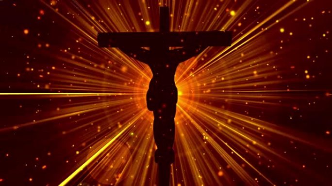 十字架上的基督神圣的黄金崇拜循环背景