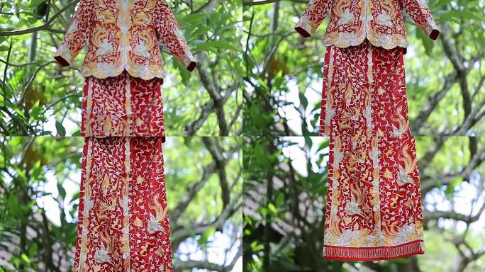新娘的中国传统婚纱。