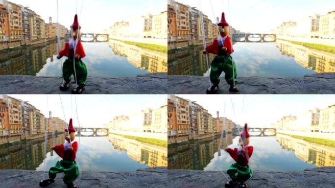 意大利佛罗伦萨木偶皮诺奇在韦基奥桥