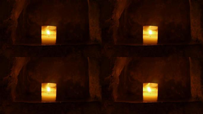 法国塞文山脉圣吉尔海姆勒沙漠修道院的蜡烛