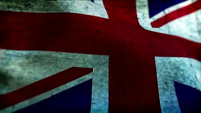 美丽的英国国旗在风中挥舞