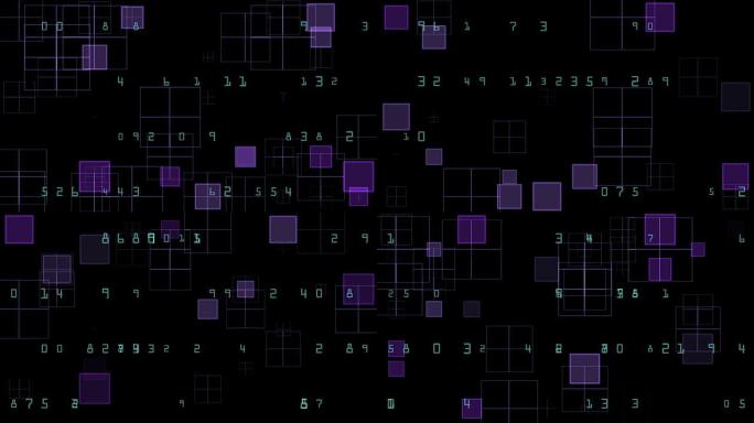 发光的紫色方块和数字