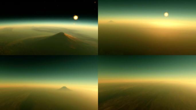 延时动画显示具有类似地球特征的火山系外行星进入大气层