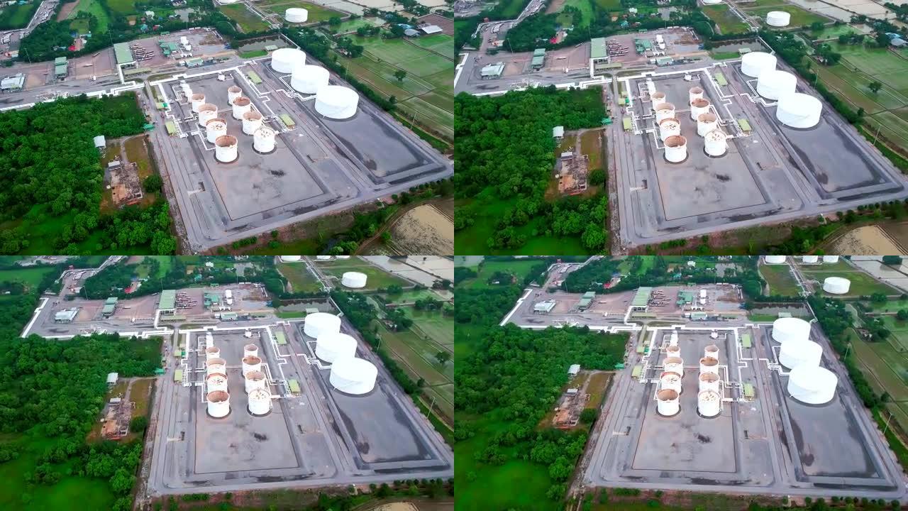 炼油厂形成工业区的鸟瞰图