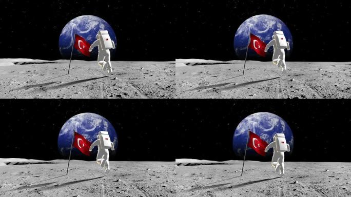 行走在一个星球上的土耳其宇航员