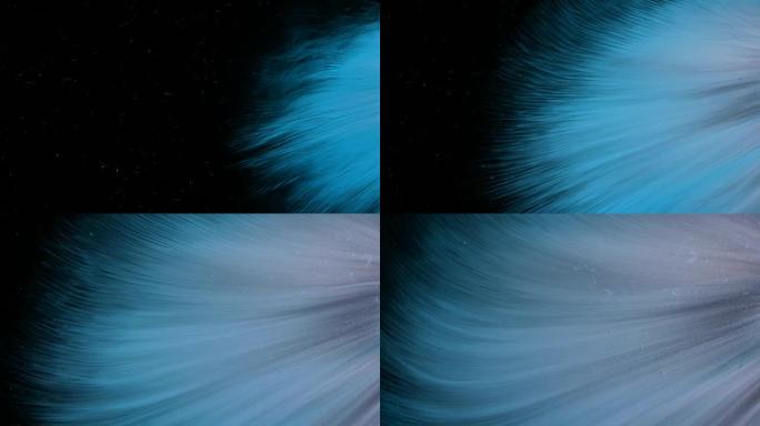 风格化深蓝墨水在水波中的宏观分散抽象背景