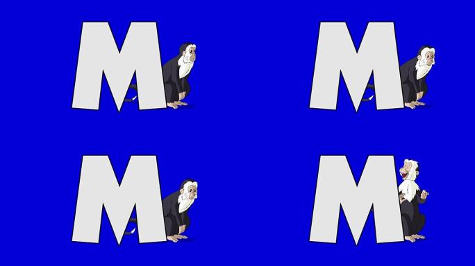 字母M和猴子 (背景)