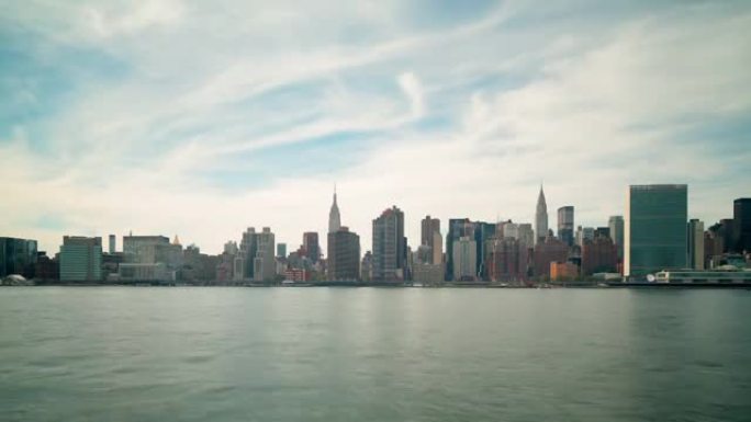 曼哈顿上城区全景，从纽约4k时间流逝