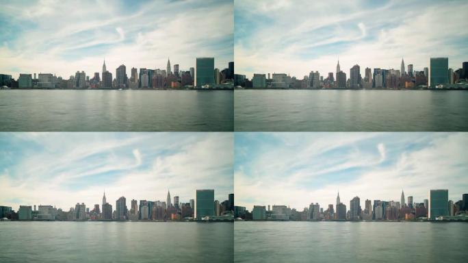 曼哈顿上城区全景，从纽约4k时间流逝