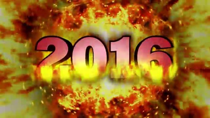 2016发射文本和火焰爆炸，带阿尔法通道，循环，4k
