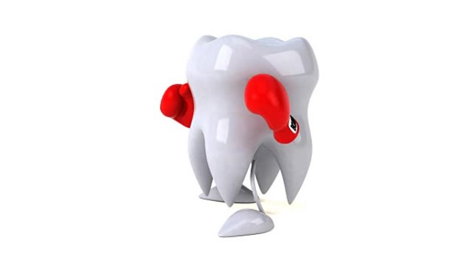 有趣的牙齿拳击-3D动画