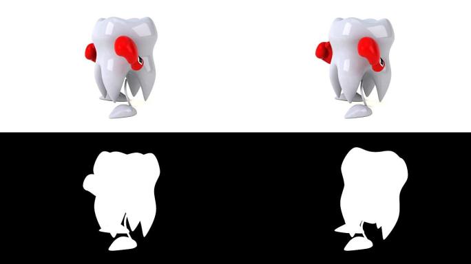 有趣的牙齿拳击-3D动画