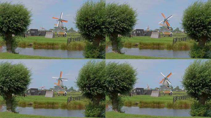 荷兰美丽的风车