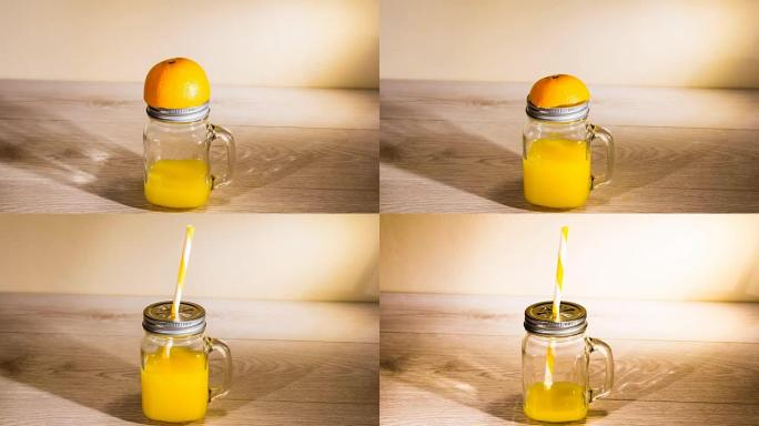 渴鬼: 时间流逝幻觉榨汁和橘子和鬼喝它
