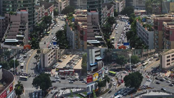 顺德大良五一人流航拍