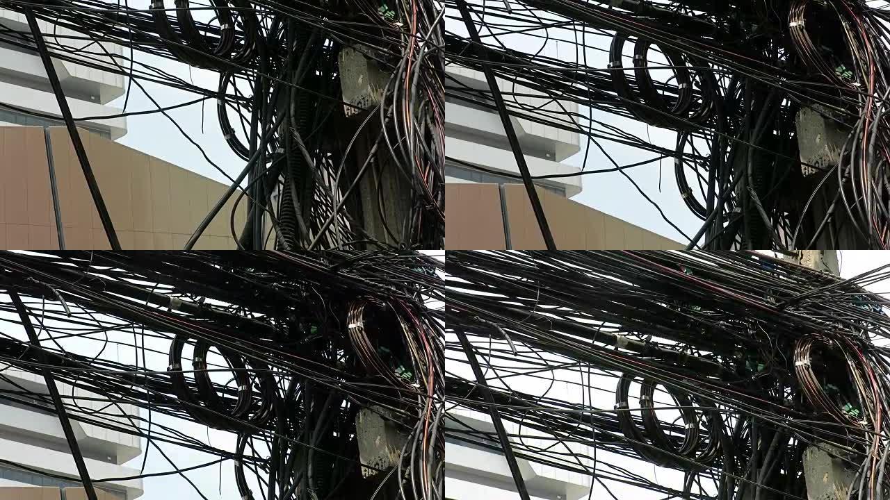 电话、电线和电缆线的缠结