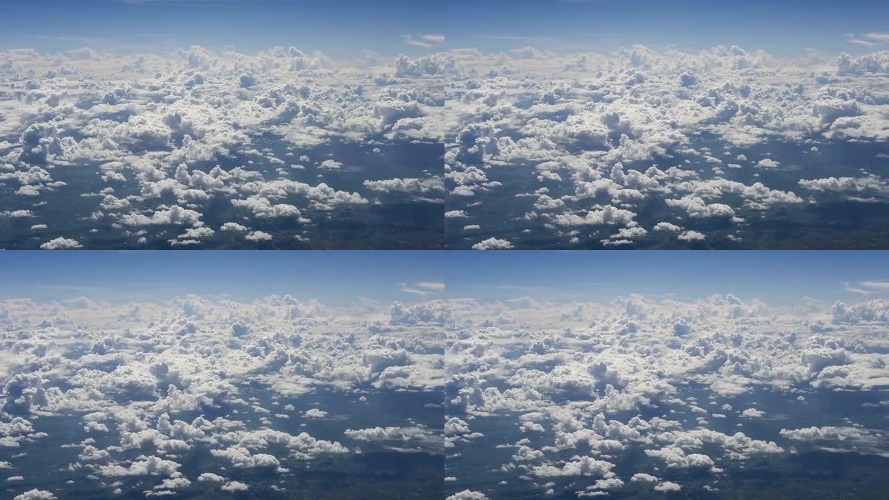 通过飞机窗口查看云层