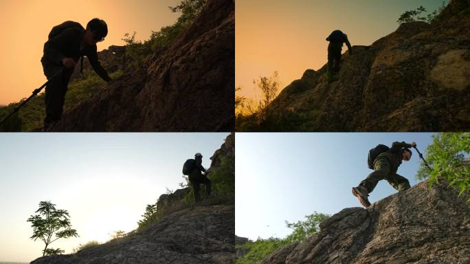 登山 攀登 爬山 奋斗 成功 登山剪影