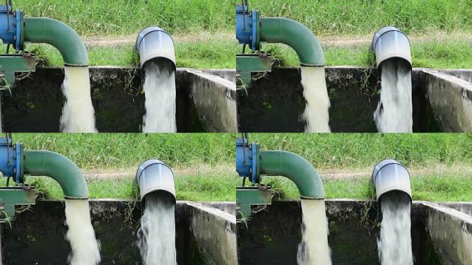 大钢管的流动混合水。