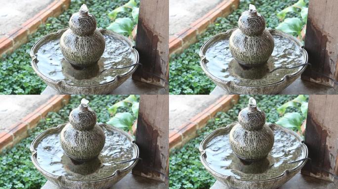 装饰家庭花园的小喷泉