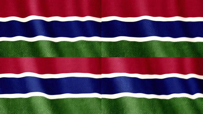 冈比亚国旗挥舞动画