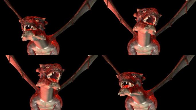 令人毛骨悚然的龙的数字3D动画