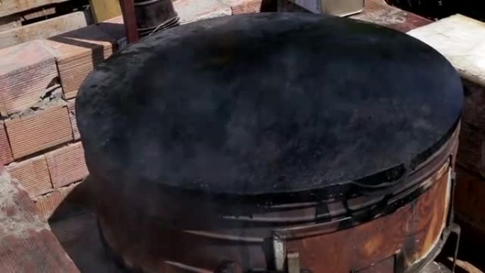 炽热的烹饪炉土耳其特写