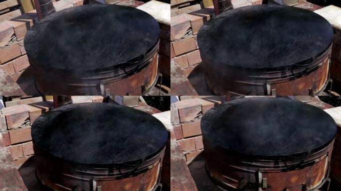 炽热的烹饪炉土耳其特写