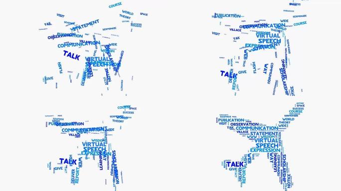 世界交流语言语音概念词云排版动画