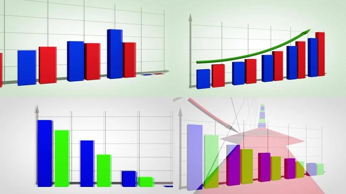 一组增长图表效率图表