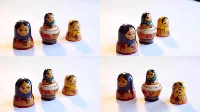 全高清白色背景上的套娃娃娃