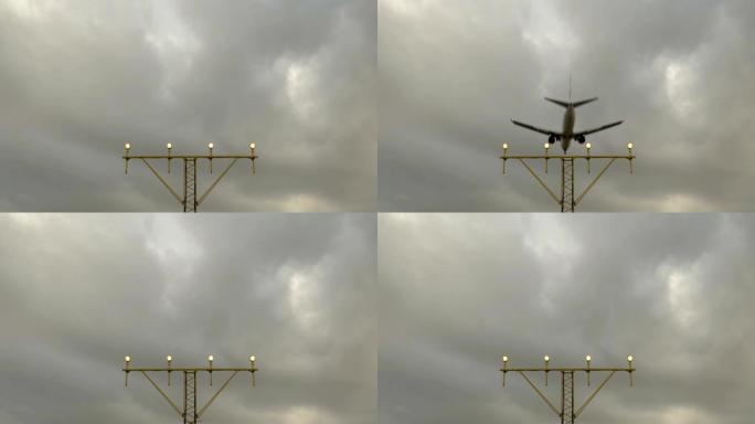 机场着陆灯和飞机着陆