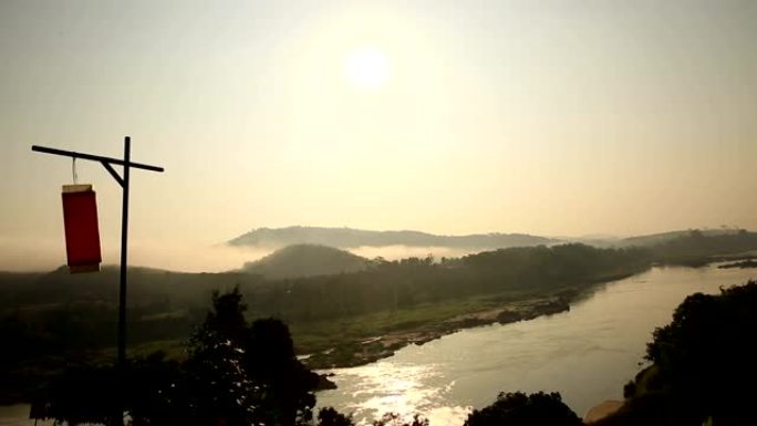 泰国清康湄公河美丽的日出景观
