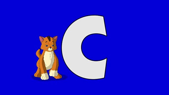 字母C和Cat (背景)