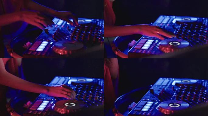 DJ骑师在夜总会混合音乐