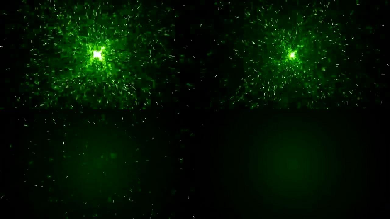 绿色亮粒子燃烧特效屏保