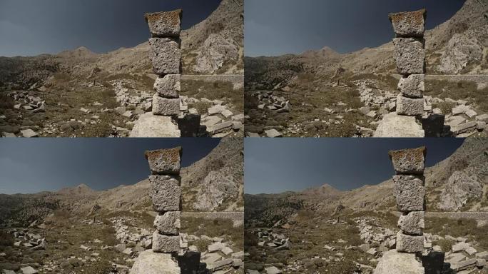 土耳其布尔杜尔地区萨加拉索斯古城废墟中的灰色石头