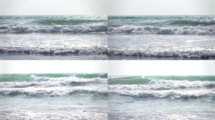 真实慢动作中的两个海浪视频
