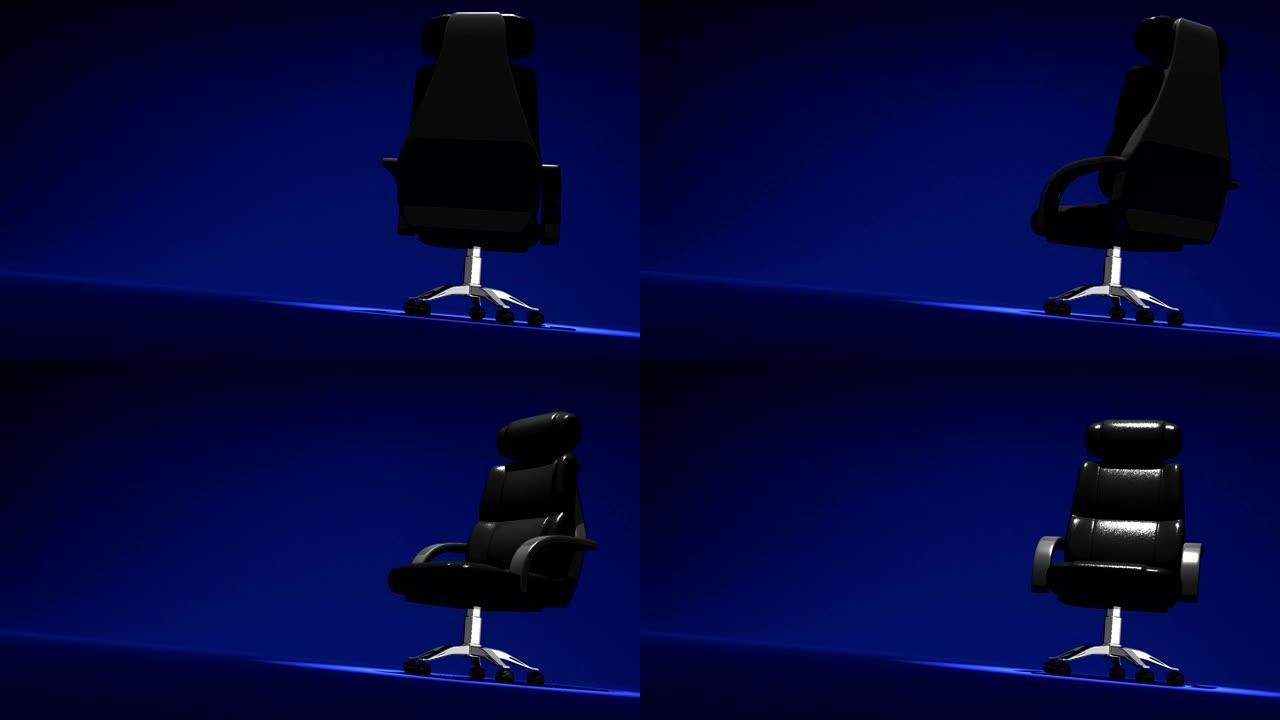 蓝色文本空间上的商务椅