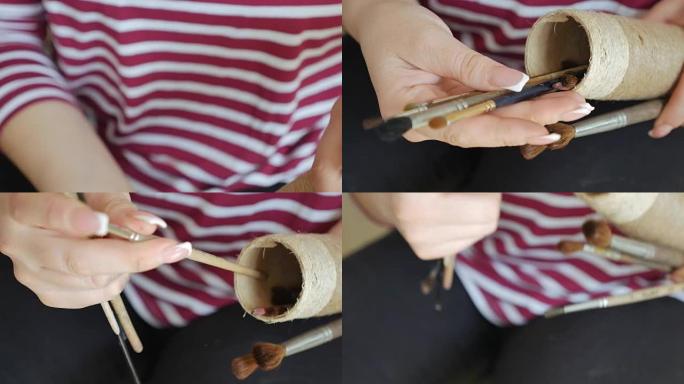 艺术家的工具特写