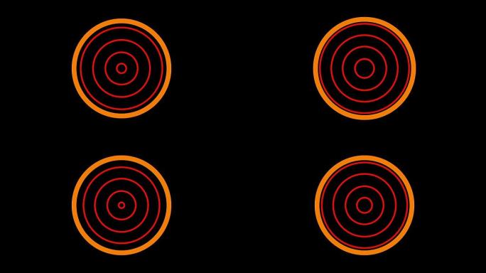 加载屏幕圆形，火红橙色和黑色背景- 30fps循环-视频纹理，无缝动画元素