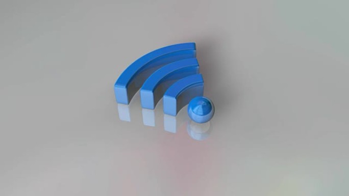 地板上的3D wi-fi蓝色标志
