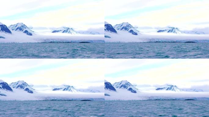 北极的山脉和巨大的冰川
