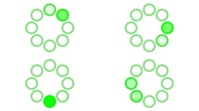 加载屏幕圆形，白色背景上的绿色- 30fps循环-视频纹理，无缝动画元素