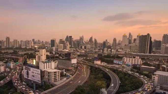 泰国曼谷大厦和特快专递的TD TL D2N鸟瞰图。现代建筑数量日益增加。